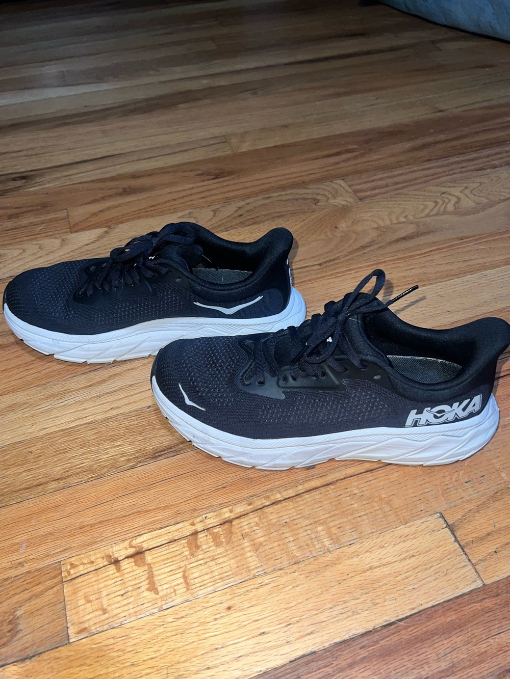 Hoka Women’s  Black and White Athletic Running Shoes - Picture 3 of 6